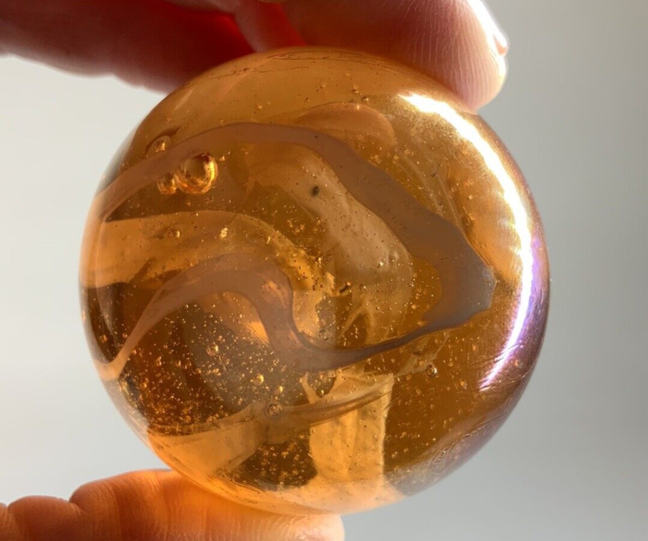 HUGE 50mm PINKY JELLYFISH Pink Fairy Clear Soap Bubble Large Toe Breaker Marble